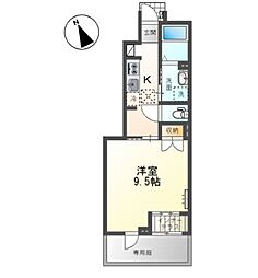 アベニールのざと 1Kの間取図画像
