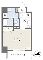 ONELIGHT博労町 1Kの間取図画像