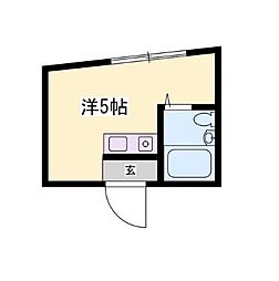カーサ西飾磨ビル ワンルームの間取図画像