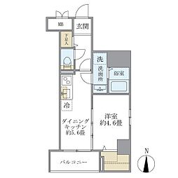 シティフォレスト森下 4階1DKの間取り
