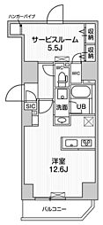 S-RESIDENCE入谷alesia 1LDKの間取図画像