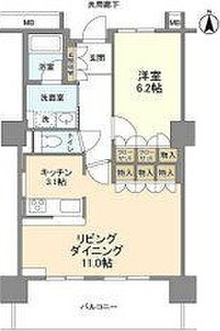 豊洲シエルタワー ｜東京都江東区豊洲5丁目(賃貸マンション1LDK・11階・53.21㎡)の写真 その2