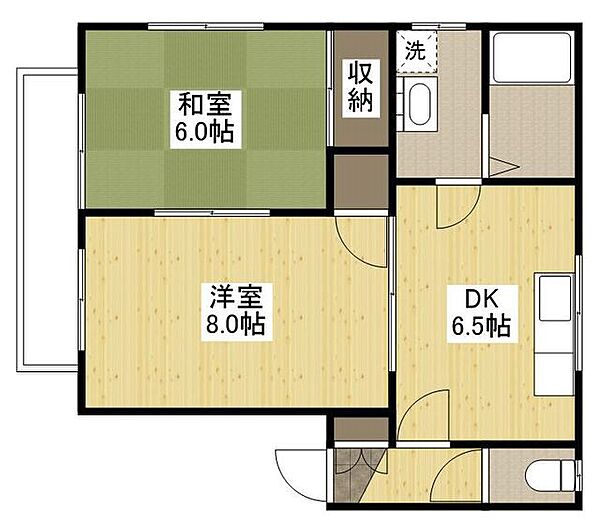 広島県広島市安佐南区西原２丁目(賃貸アパート2DK・1階・44.00㎡)の写真 その2