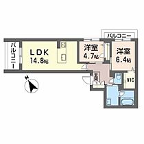 広島県広島市安佐南区緑井１丁目（賃貸マンション2LDK・2階・63.76㎡） その2