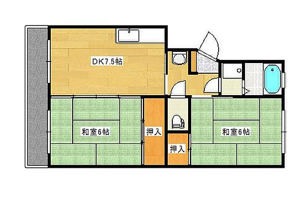 広島県広島市西区庚午中１丁目(賃貸マンション2DK・3階・44.00㎡)の写真 その2