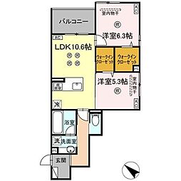 広島電鉄宮島線 高須駅 徒歩6分の賃貸アパート 2階2LDKの間取り