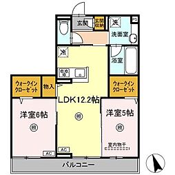 Southern Gion 2LDKの間取図画像