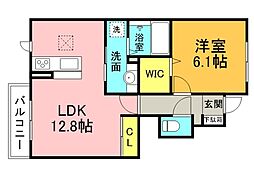 広島高速交通アストラムライン 上安駅 徒歩5分の賃貸アパート 1階1LDKの間取り