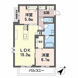 広島電鉄宮島線 高須駅 徒歩4分の賃貸マンション 3階2LDKの間取り