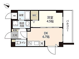 広島電鉄宮島線 草津駅 徒歩11分の賃貸マンション 3階1DKの間取り