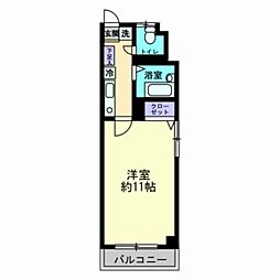 広島電鉄8系統 十日市町駅 徒歩6分の賃貸マンション 6階1Kの間取り