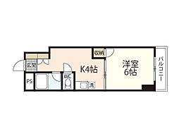 JR可部線 安芸長束駅 徒歩12分の賃貸マンション 5階1DKの間取り