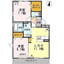ソフィア 2LDKの間取図画像