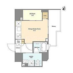 KDXレジデンス本蓮沼 6階1DKの間取り