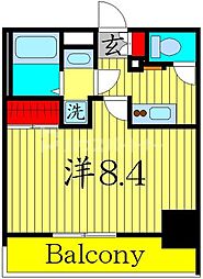 パークキューブ新板橋 12階1Kの間取り