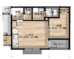 La-CreaLKI 3階1LDKの間取り