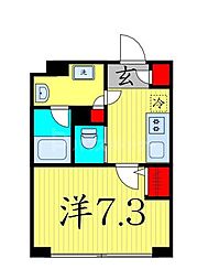 Ｌｕｎａ　Ａｚｕｌ 1階1Kの間取り