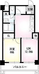 金津賀第5ビル 1LDKの間取図画像