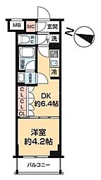 ARCOBALENO HASUNE I 1DKの間取図画像