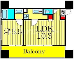 池袋デュープレックスタワー 1LDKの間取図画像