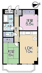 第2宝田ビル 2LDKの間取図画像