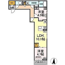 セレスティア小茂根 2LDKの間取図画像
