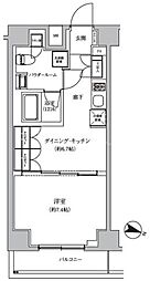ARCOBALENO HASUNEII 1DKの間取図画像