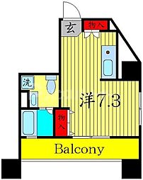 ロネスタR文京護国寺 ワンルームの間取図画像