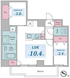レジディア板橋本町プレイス 2LDKの間取図画像