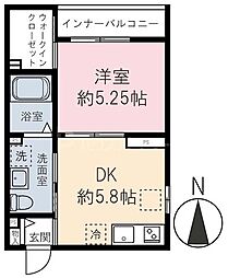 K.S maison 1DKの間取図画像