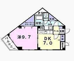グリーンフレグランス目白 1DKの間取図画像