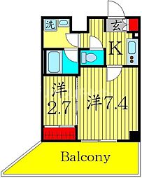 プラート宮坂 1LDKの間取図画像