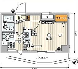 スカイコート大塚2 1Kの間取図画像