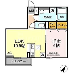 ウェルド 1LDKの間取図画像