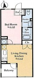 COSMOSREID池袋Residence 1DKの間取図画像