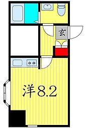 リビナ奥村ドゥー(2) ワンルームの間取図画像