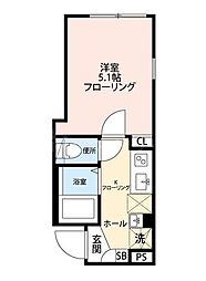 グランクオール氷川台 1Kの間取図画像