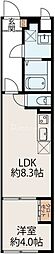 スカイヒルズ徳丸 1LDKの間取図画像