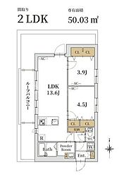 クリスタルコート大山金井町 2LDKの間取図画像