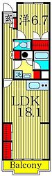 西池袋グリーンハイツ 1LDKの間取図画像