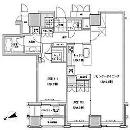 ウエストパークタワー池袋 2LDKの間取図画像