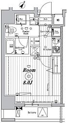 メイクスデザイン茗荷谷 1Kの間取図画像