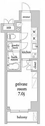 アーベイン常盤台 1Kの間取図画像