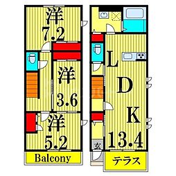 Fleur T 3LDKの間取図画像