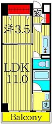 ARISACOURT 1LDKの間取図画像