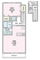 練馬区北町2丁目アパート 1LDKの間取図画像