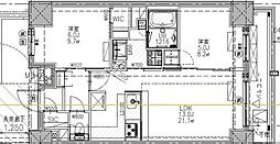 S-RESIDENCE王子Nord 11階2LDKの間取り