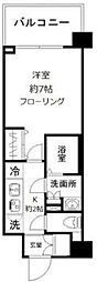 N-stage AkabaneShimo 6階1Kの間取り