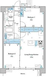 ルフォンプログレ赤羽 1階2LDKの間取り