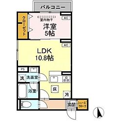 セレスティア前野町 1LDKの間取図画像